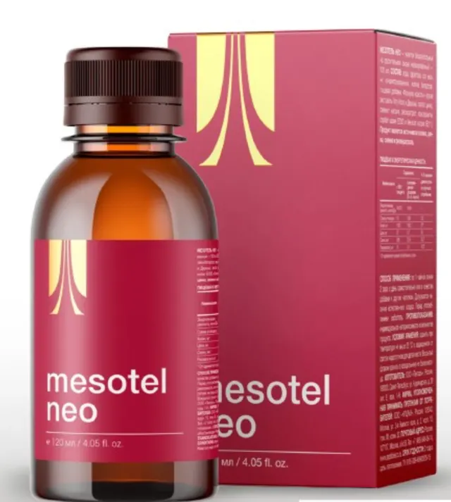 Mesotel Neo anti-aging liquid supplement with gotu kola, wolfberry, and resveratrol